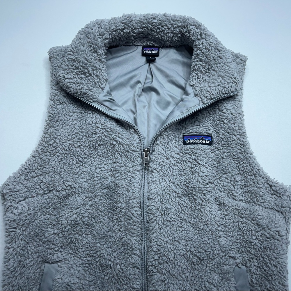 Patagonia Los Gatos Fleece Vest Womens Size Small Gray Deep Pile Full Zip - Picture 2 of 11